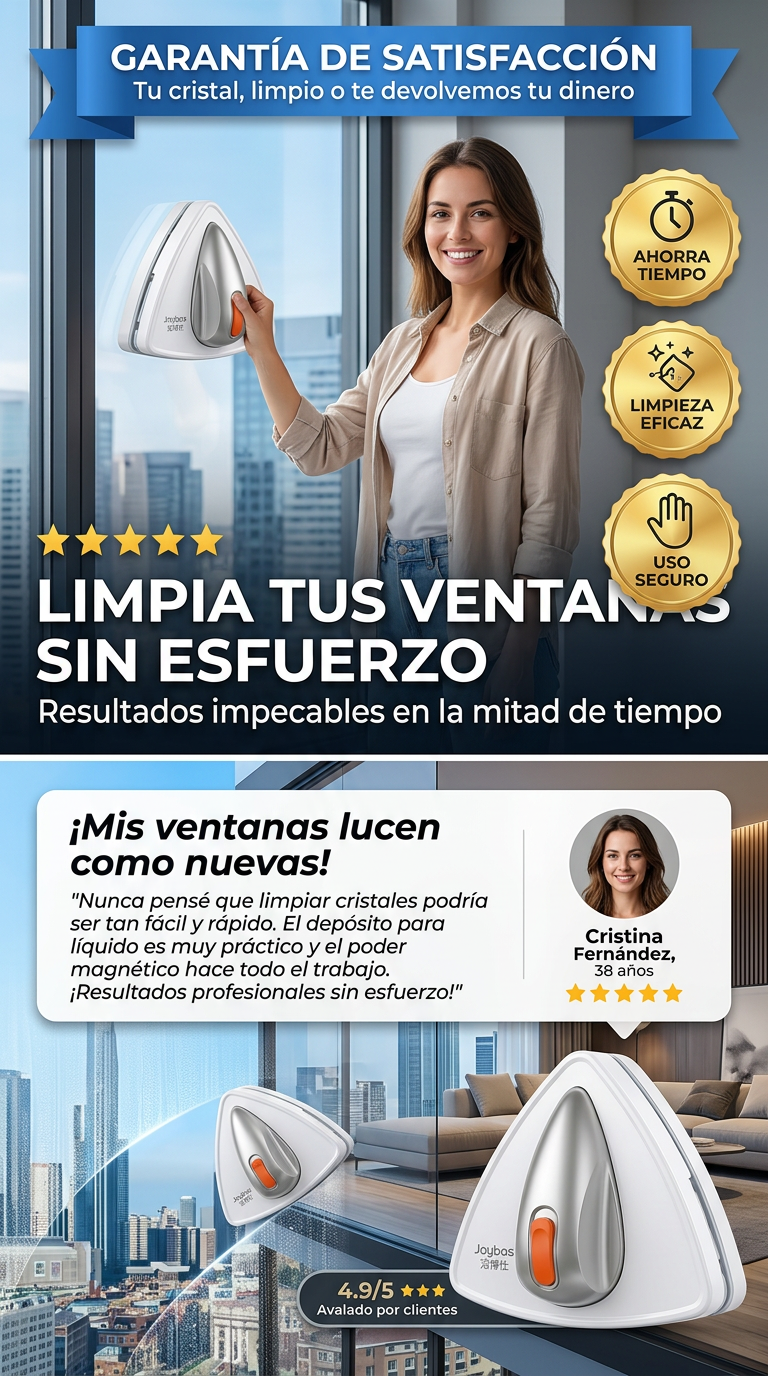 Ventanas relucientes, ¡sin esfuerzo alguno!