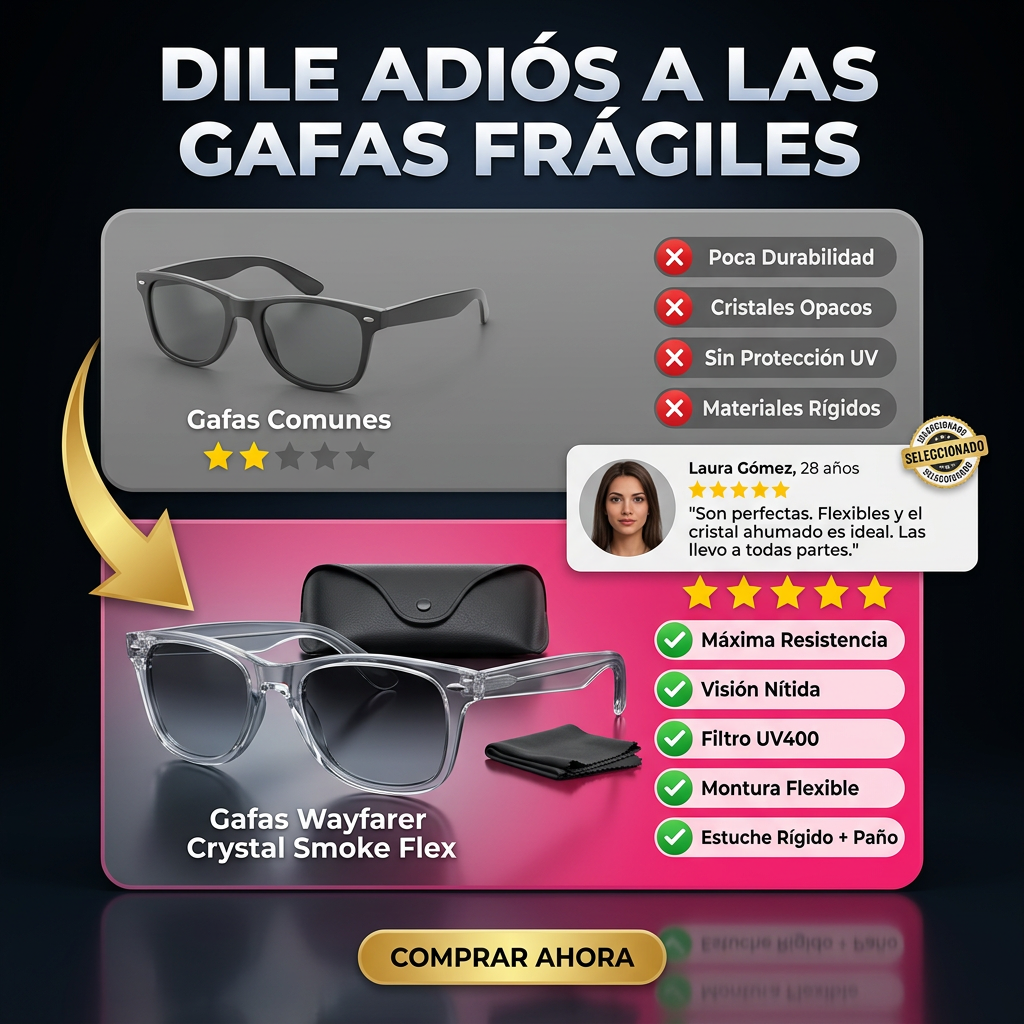 Gafas Wayfarer Crystal Smoke Flex