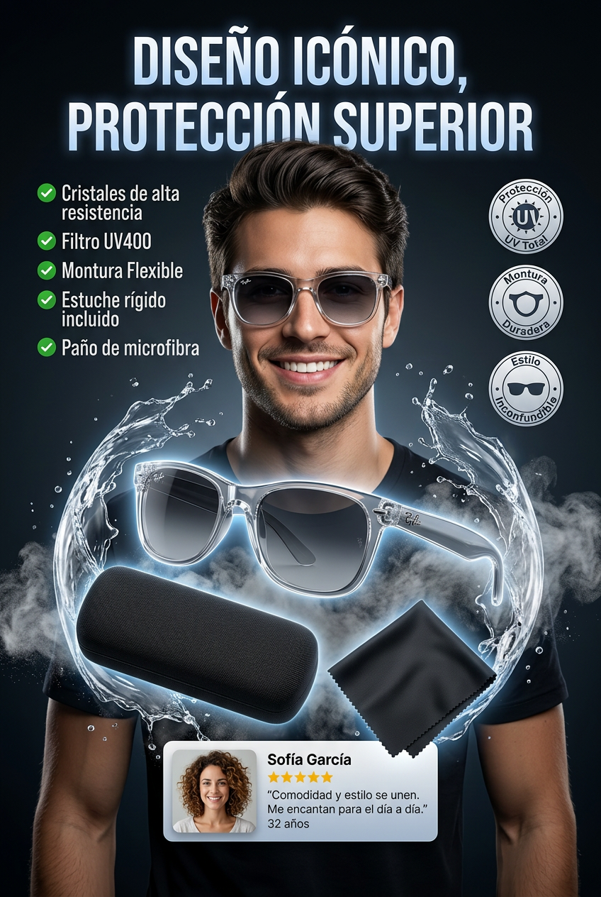 Gafas Wayfarer Crystal Smoke Flex