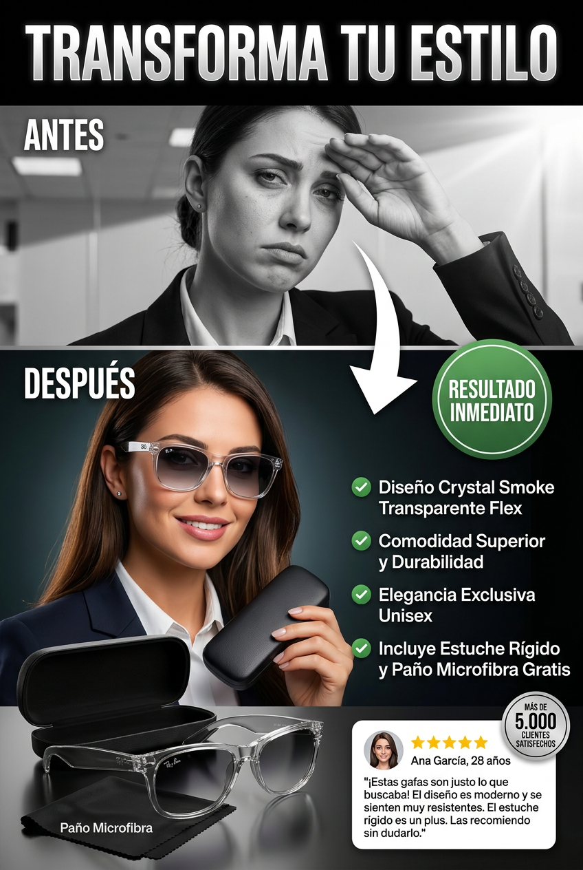 Gafas Wayfarer Crystal Smoke Flex