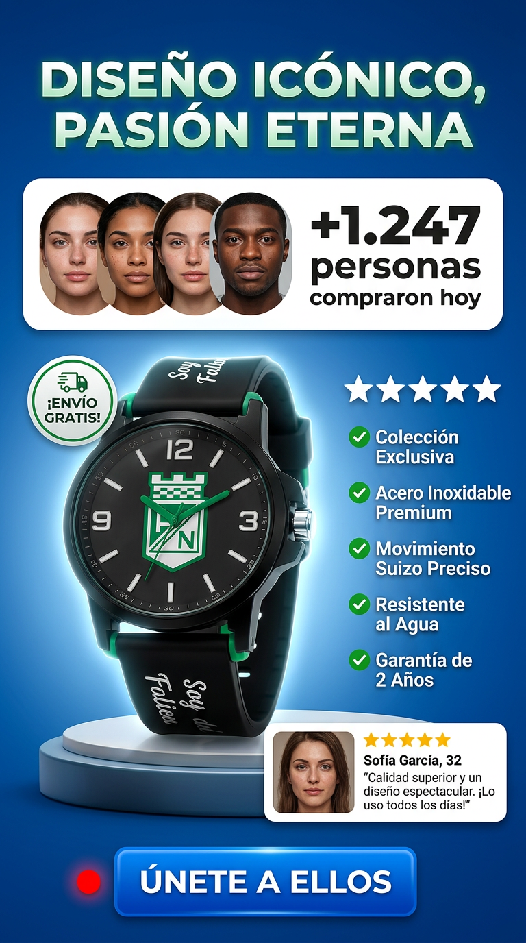 Lleva con orgullo el espíritu del Atlético Nacional en tu muñeca.