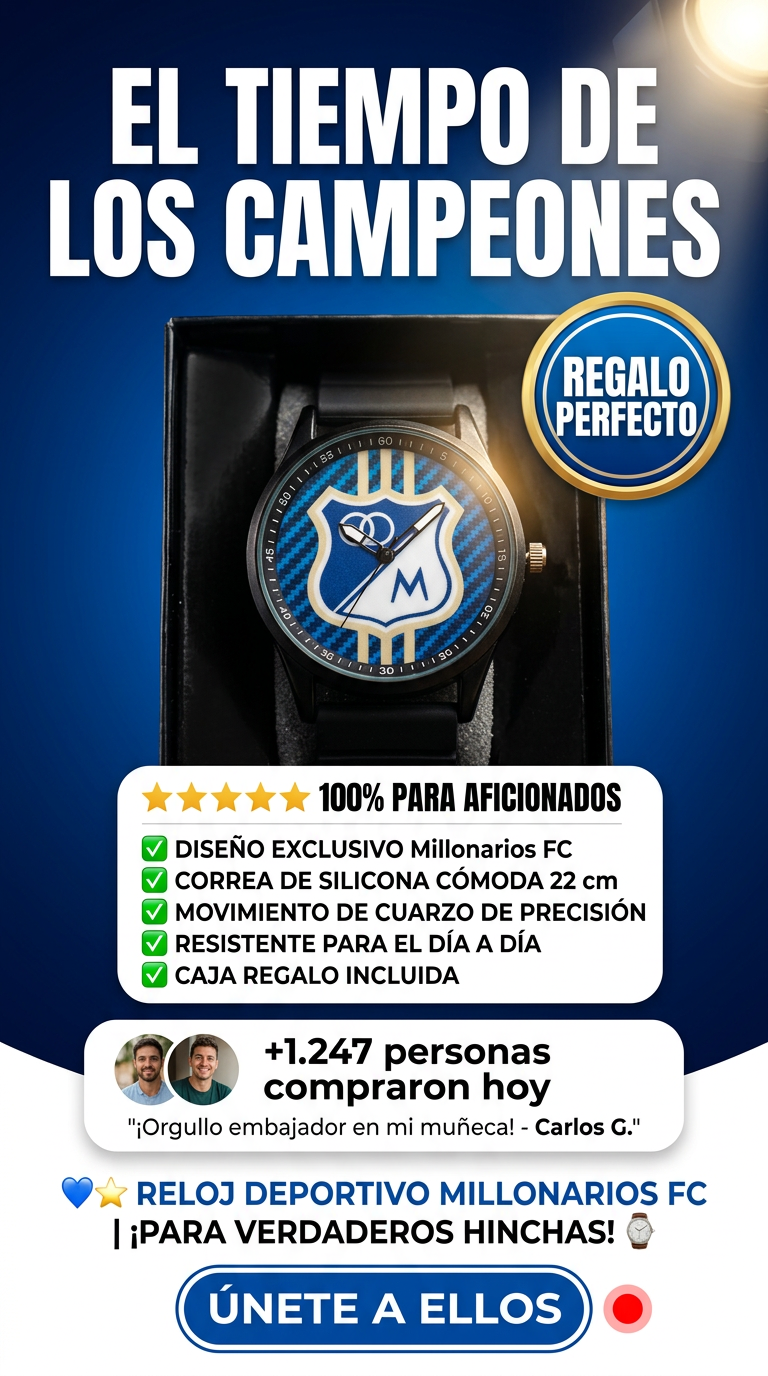Demuestra tu pasión en cada segundo con el Reloj Deportivo Millonarios FC