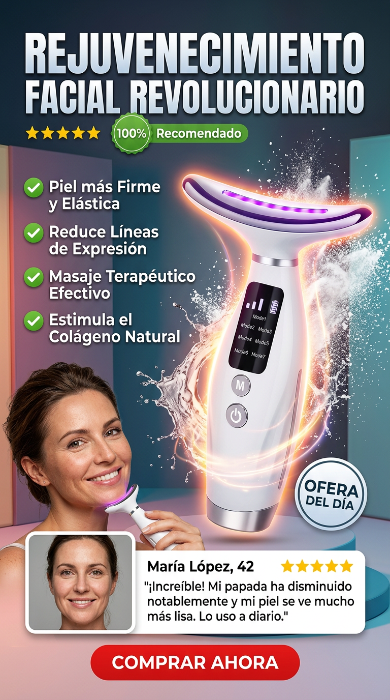 Transforma tu Rostro con el Masajeador Facial Anti Papada y Arrugas 7 en 1™