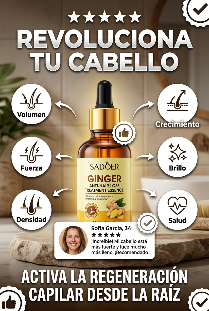Reactivador Capilar Ginger Pro: Tu Solución para un Cabello Fuerte y Abundante