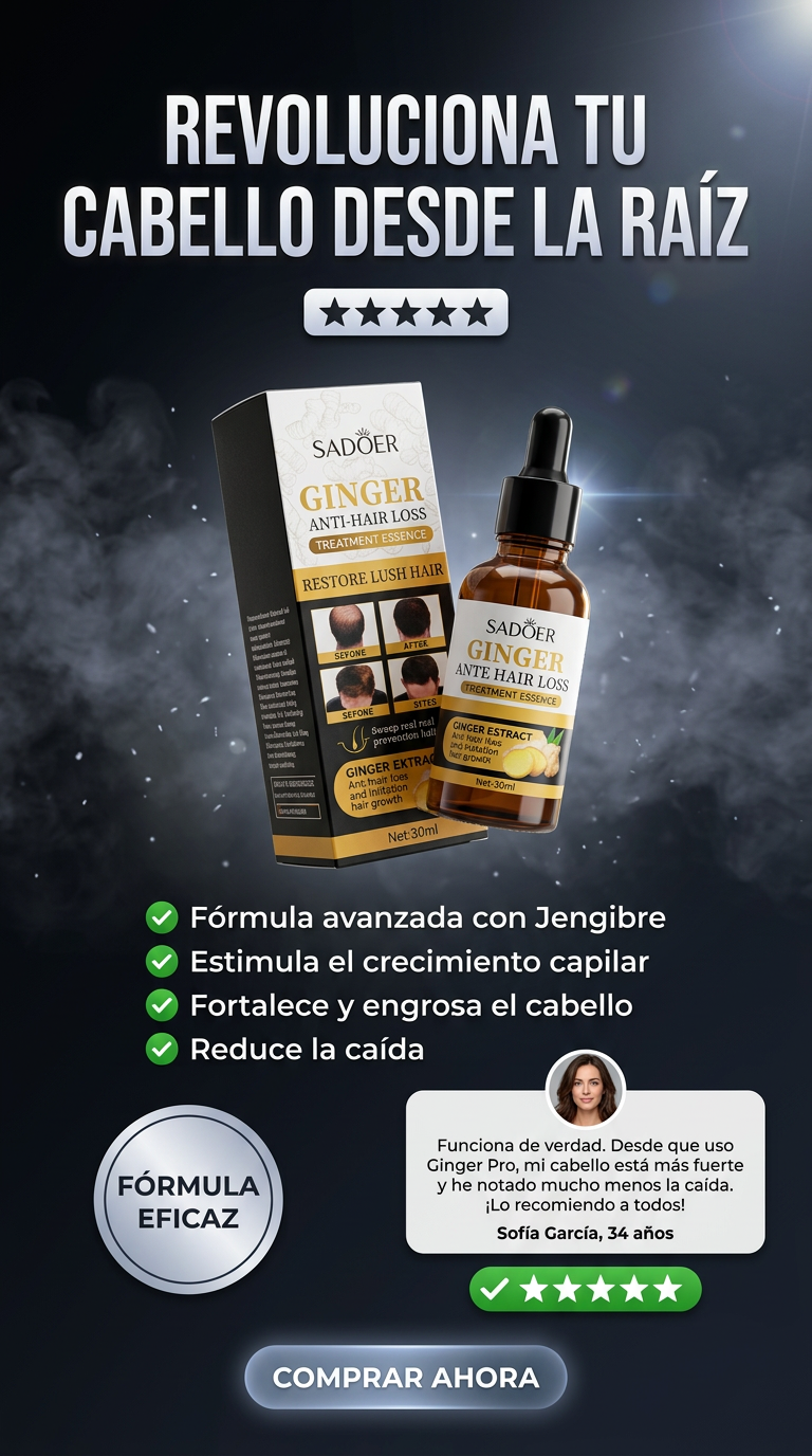 Reactivador Capilar Ginger Pro: Tu solución definitiva contra la caída del cabello.