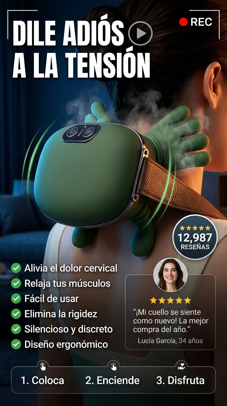 Alivio instantáneo para tu cuello con Masajeador Con Manos Verde